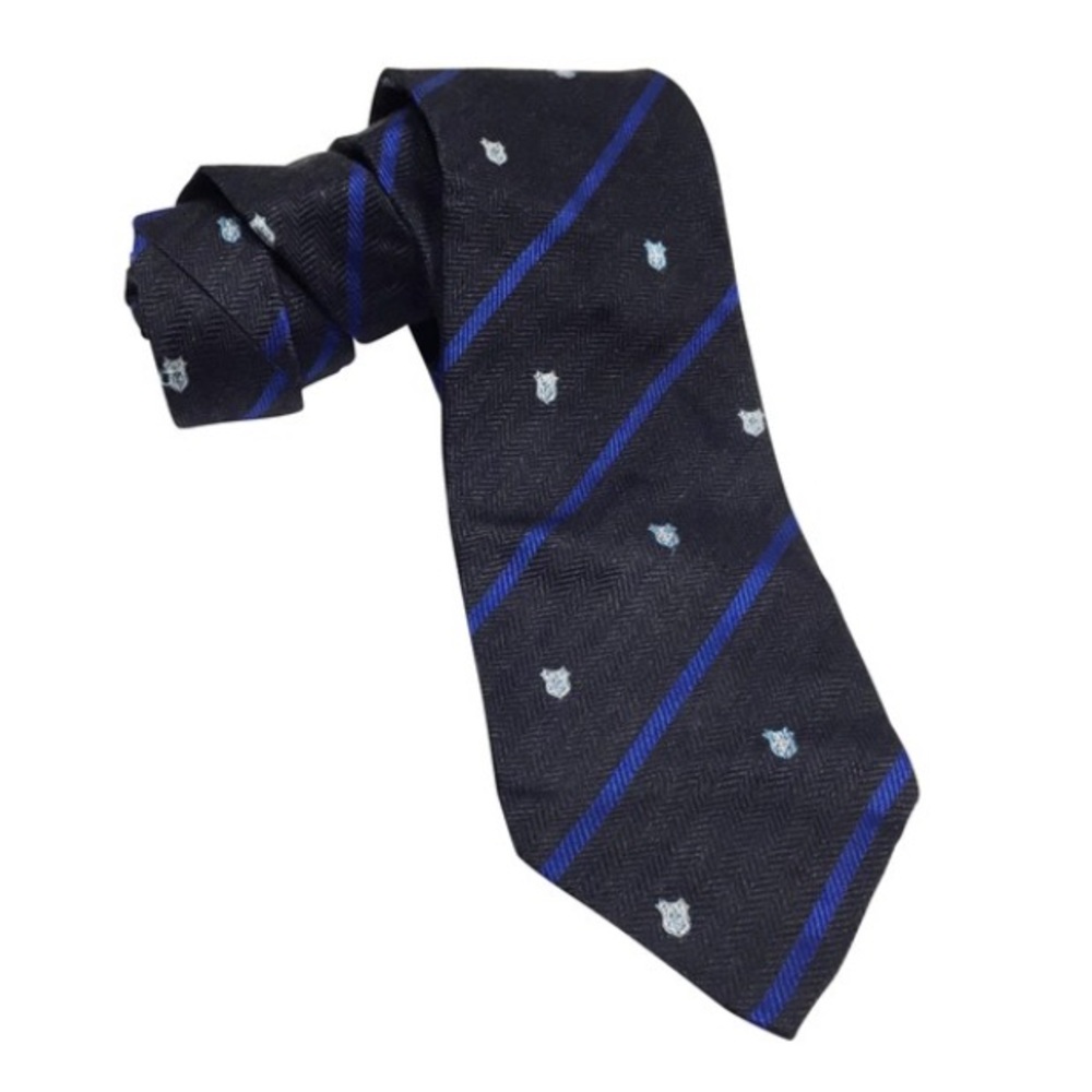 Burberry’s vintage blue silk fleur de lis tie